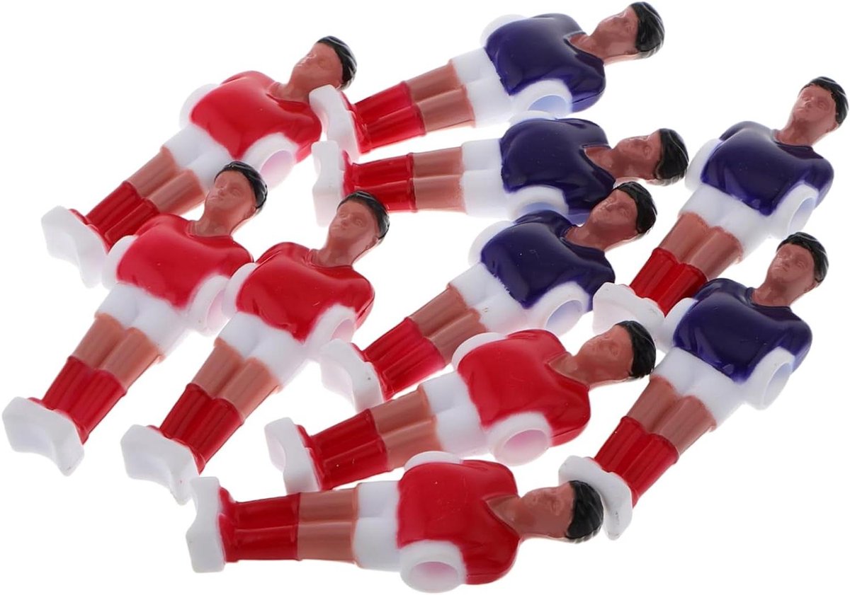 Mini Voetballers - Tafelvoetbal Figuren - Spel Verbeteren - Levensechte Beeldjes - 10 Stuks - Rood