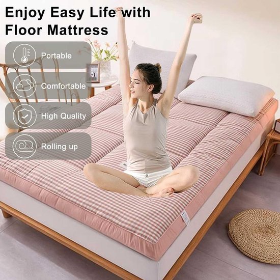 Japanse Futon Matras - Grond Matras - Comfortabel Slapen - Extra Dik - Bijna 10 cm - Wit — afbeelding 2