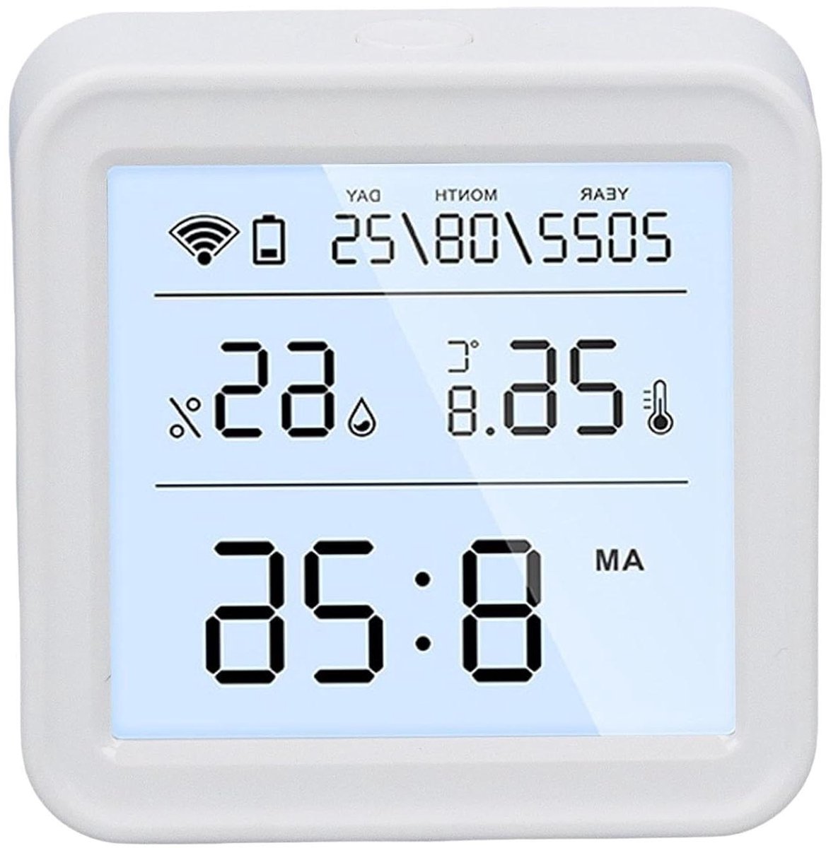 Temperatuur Vochtigheid Sensor - Slimme Hygrometer - Binnenklimaat Monitoren - App Bediening - 7 Centimeter - Wit