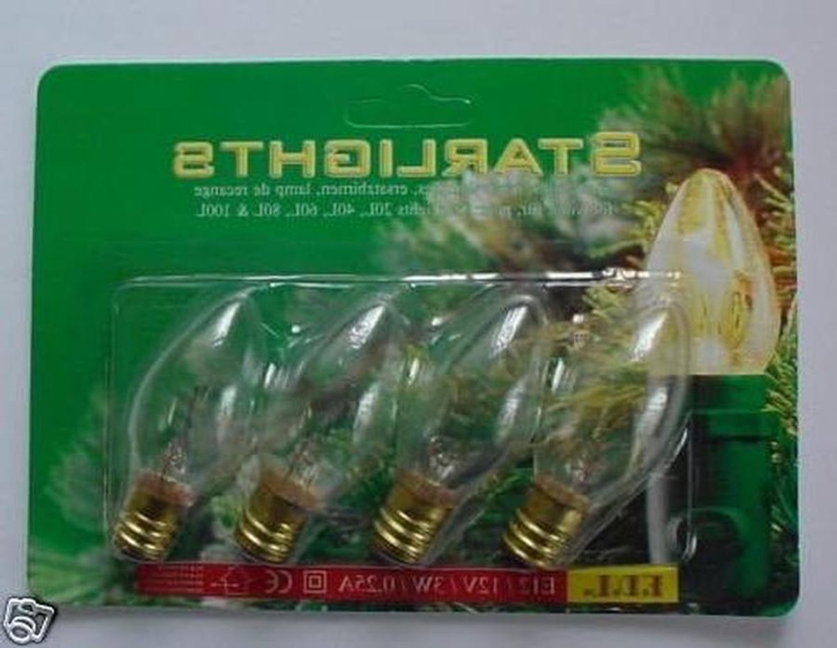 Tulpenbollen Gloeilampen - Kaarslampen E12 - Sfeerverlichting Creëren - Energiezuinig Klassiek Design - 12V 3W - Helder Glas