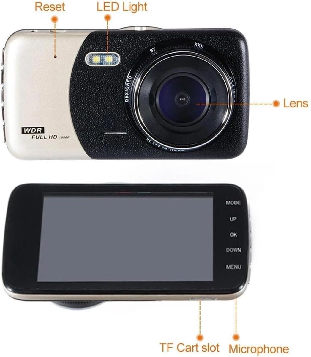 Dashcam Auto - DVR Camcorder - Veilig Rijden - Dubbele Lens - 1080P HD - Zwart – foto 5