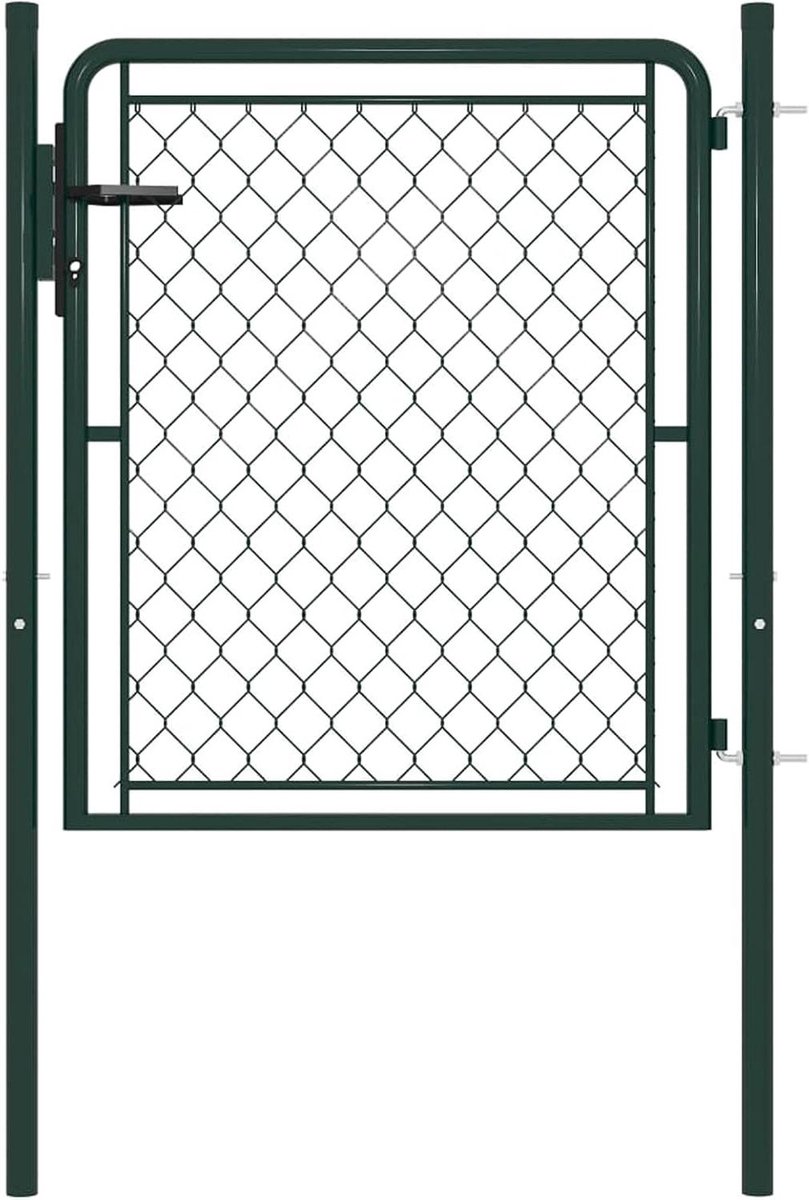 Stalen Hekpoort - Tuinpoort - Toegang Creëren - Roestbestendig - 100x75 cm - Groen