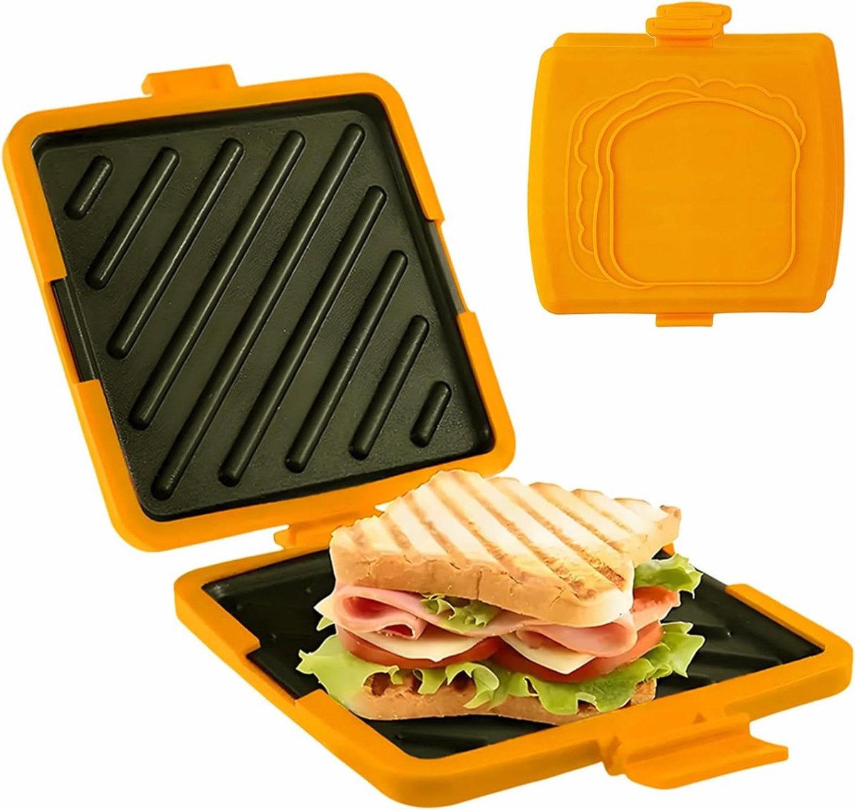 Sandwichbroodrooster - Elektrische bakplaat 10 inch anti-aanbakpan, gemakkelijk schoon te maken oppervlak, lichtgewicht draagbaar ontwerp | Keuken Broodpers voor thuis Appartement Slaapzaal Snack Koke