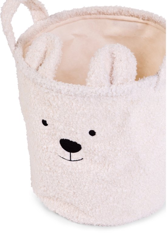 Childhome - Opbergmand - 40x40x40 Cm - Teddy - Ecru - Wasmand - Speelgoedmand — afbeelding 5