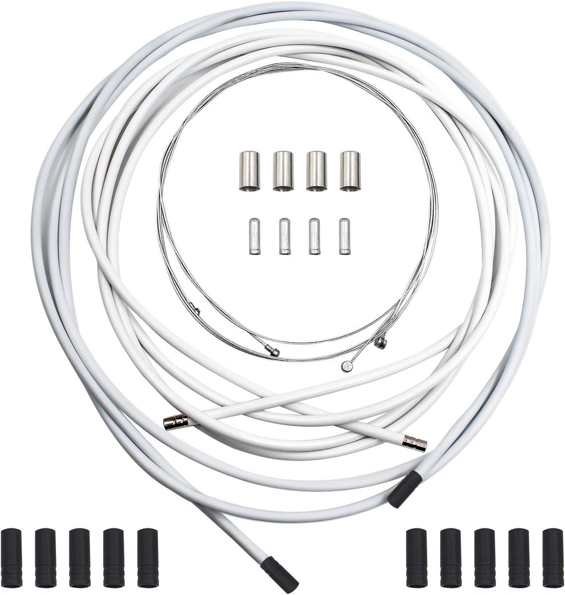 Fiets Kabel Set - Remkabel Versnellingskabel - Onderhoud Fiets - Universele Pasvorm - 2.5 Meter - Wit