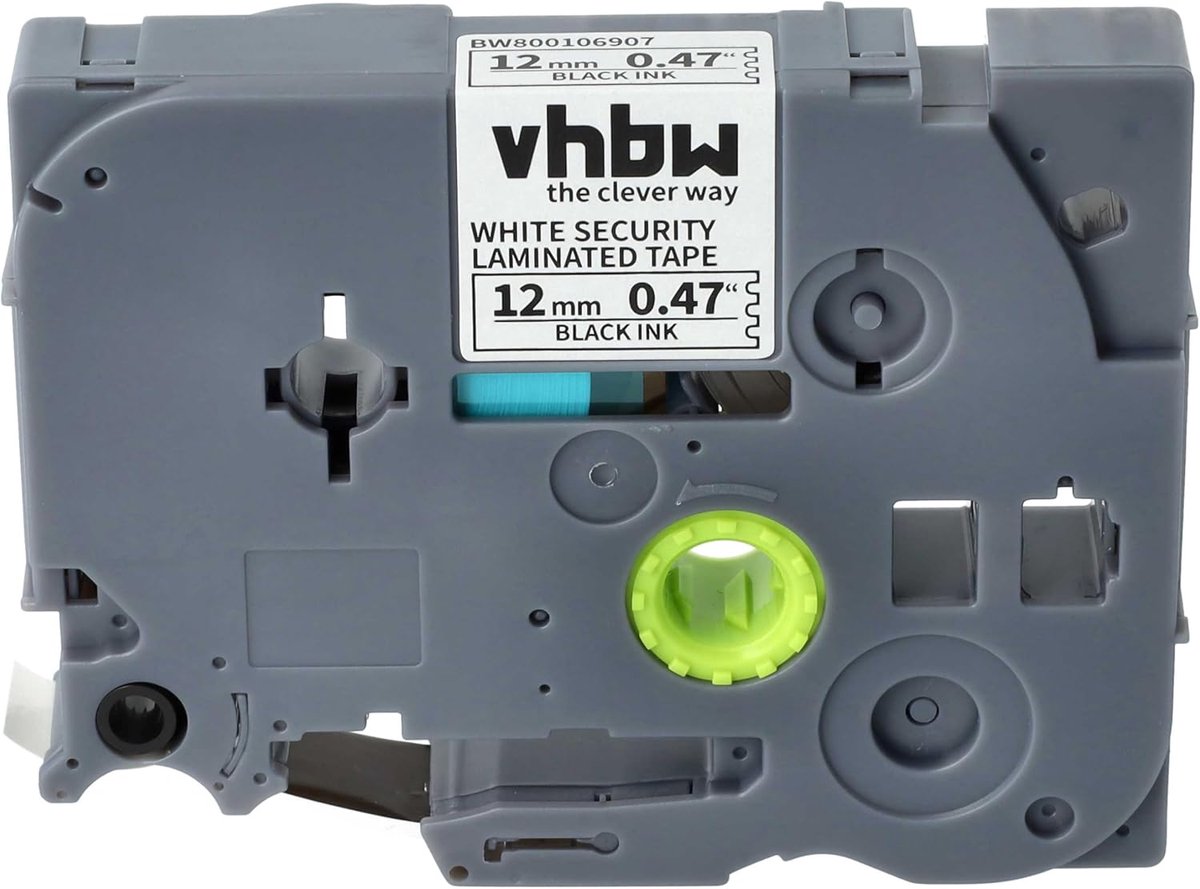 vhbw 1x Label Tape Replacement for Brother TZe-SE3, TZ-SE3 for Label Printer 12mm, Black on White Safety Tape thumbnail 6