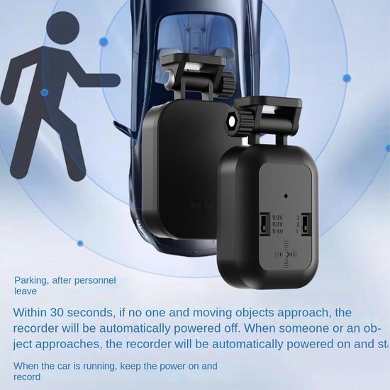 Parkeerbewakingskabel Stroomvoorziening - Aansluitsnoer Autorecorder - Veilig Parkeren - Intelligente Spanningsbeveiliging - 6x4.5x3 cm - Zwart — afbeelding 2