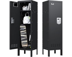 BUTISOW Metalen kast thuiskantoor opslag, afsluitbare werknemers metalen kluisje met deur, 54 inch hoogte stalen locker, afsluitbare stalen kluis voor sportschool, school, thuis, kantoor, garage,