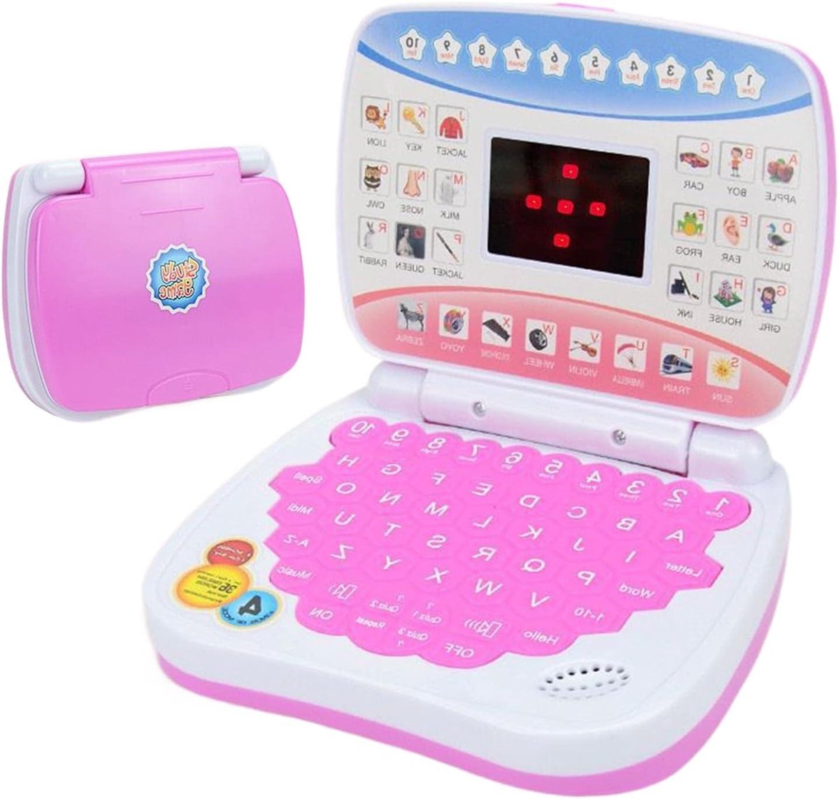 Educatieve Laptop - Speelgoed Computer - Muziek Leren - Interactief Spel - 16 cm - Roze