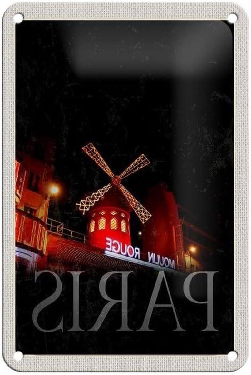Metal Sign 18 x 12 cm Moulin Rouge Paris Varieté - DekoNo7