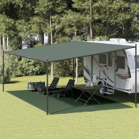 Tentmat - Grondzeil Voortent - Kampeercomfort Verhogen - Waterdoorlatend HDPE - 400 x 700 cm - Donkergroen — afbeelding 3