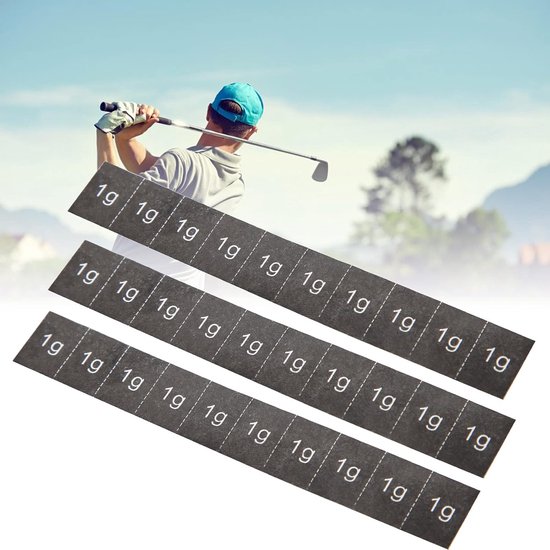 Golfclub Tape Strips - Golf Gewicht Tape - Golfvaardigheden Oefenen - Zelfklevend Metaal - 3 Stuks - Zilver — afbeelding 2
