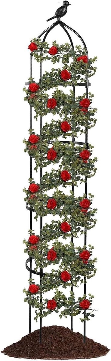 Klimplant Steun - Plantenrek Tuin - Verticale Groei - Verstelbare Hoogte - 175 cm - Zwart