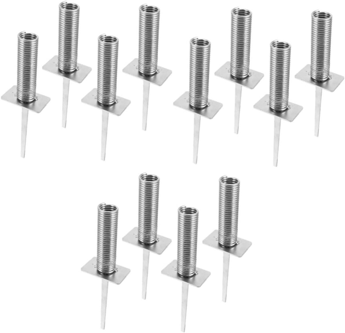 Veld Markers - Sport Paal - Sport Training - Met Veer - 3 Stuks - Zilver