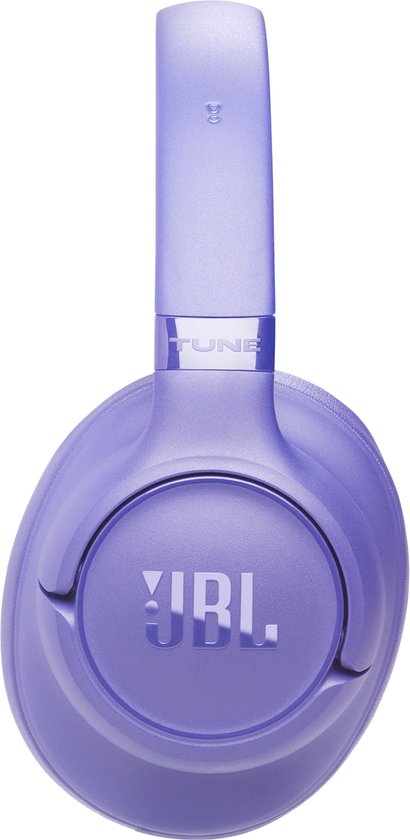 JBL Tune 730BT draadloze koptelefoon in lavendel/paars met JBL logo.