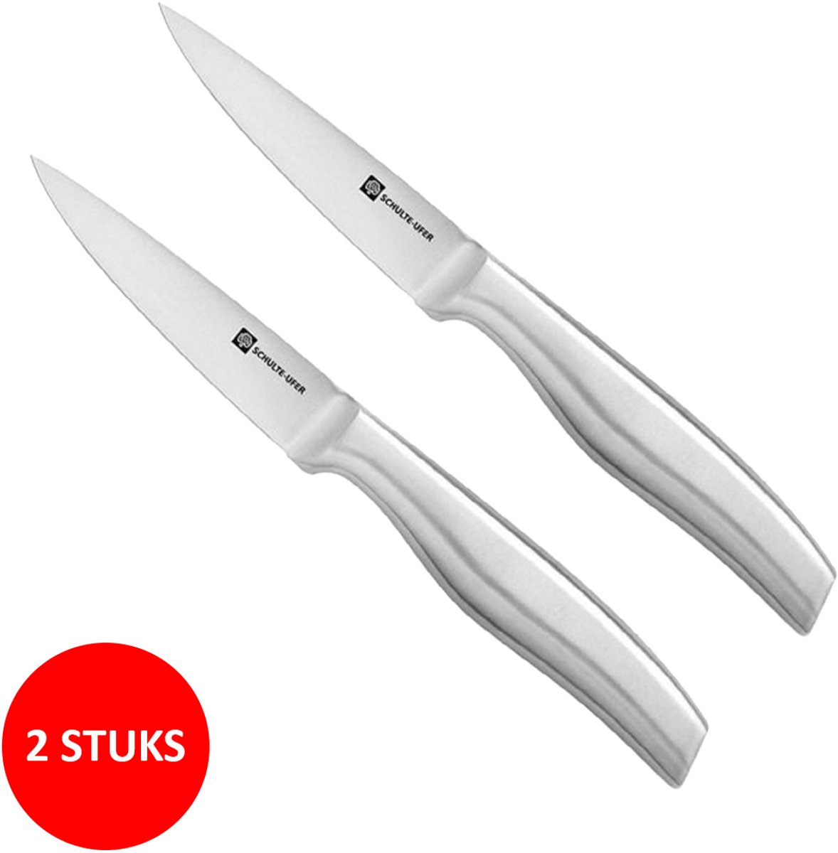 Schulte-Ufer Pro Series Schilmessen 9 cm - 2 Stuks - RVS Schilmes - Keukenmes voor Fruit & Groenten - Ergonomisch Handvat - Vlijmscherp