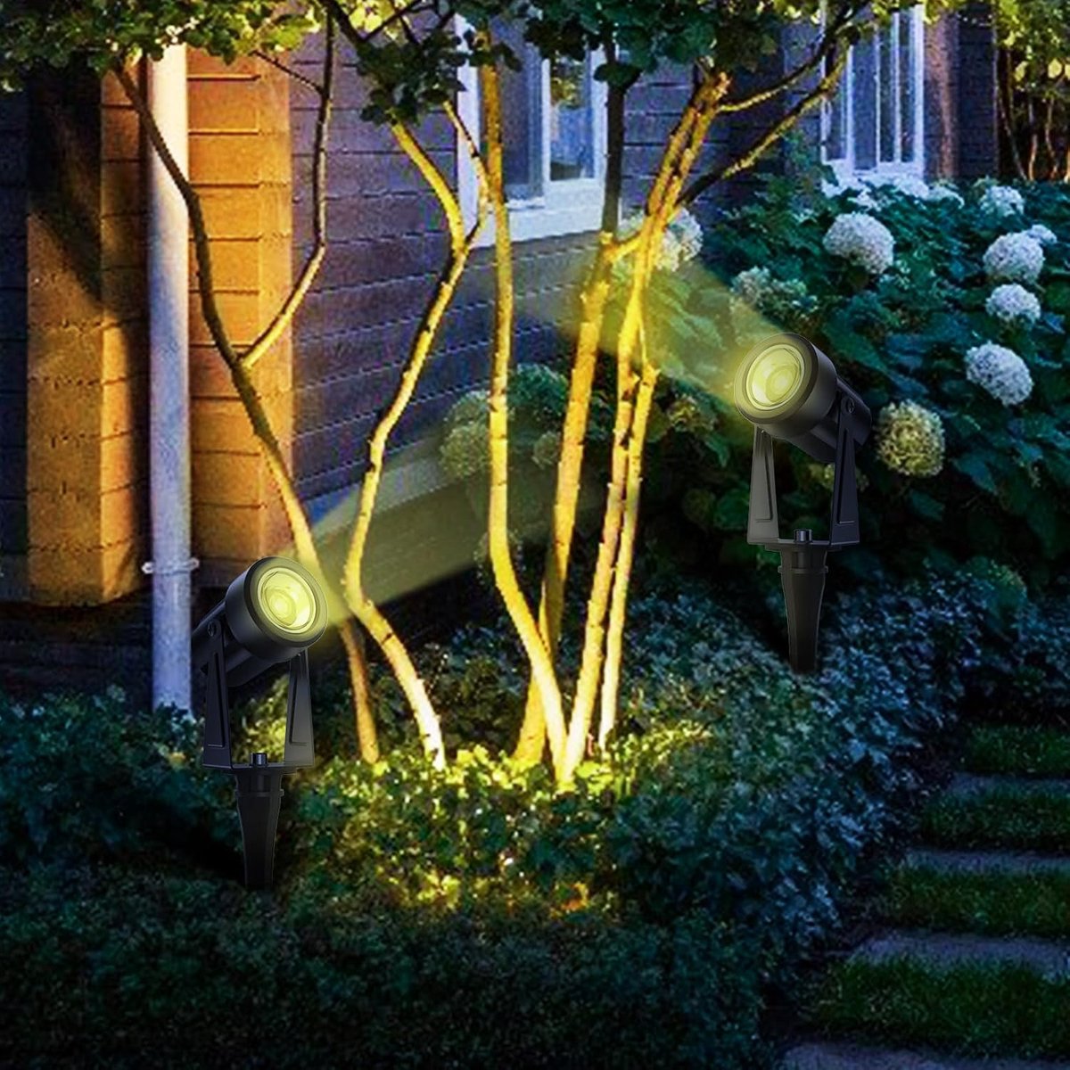 LED Tuinlampen - Wandlamp Buiten - Buitenverlichting Pad - 360 Graden Verstelbaar - 4 Stuk