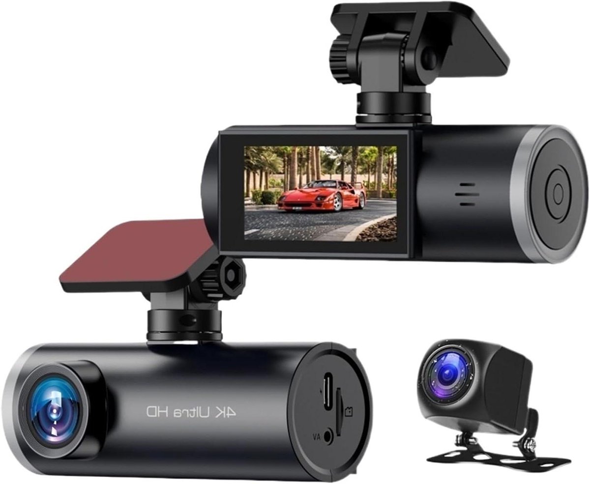 Auto Dashcam - 4K Recorder - Veilig Rijden - Dubbele Opname - 170 Graden - Zwart