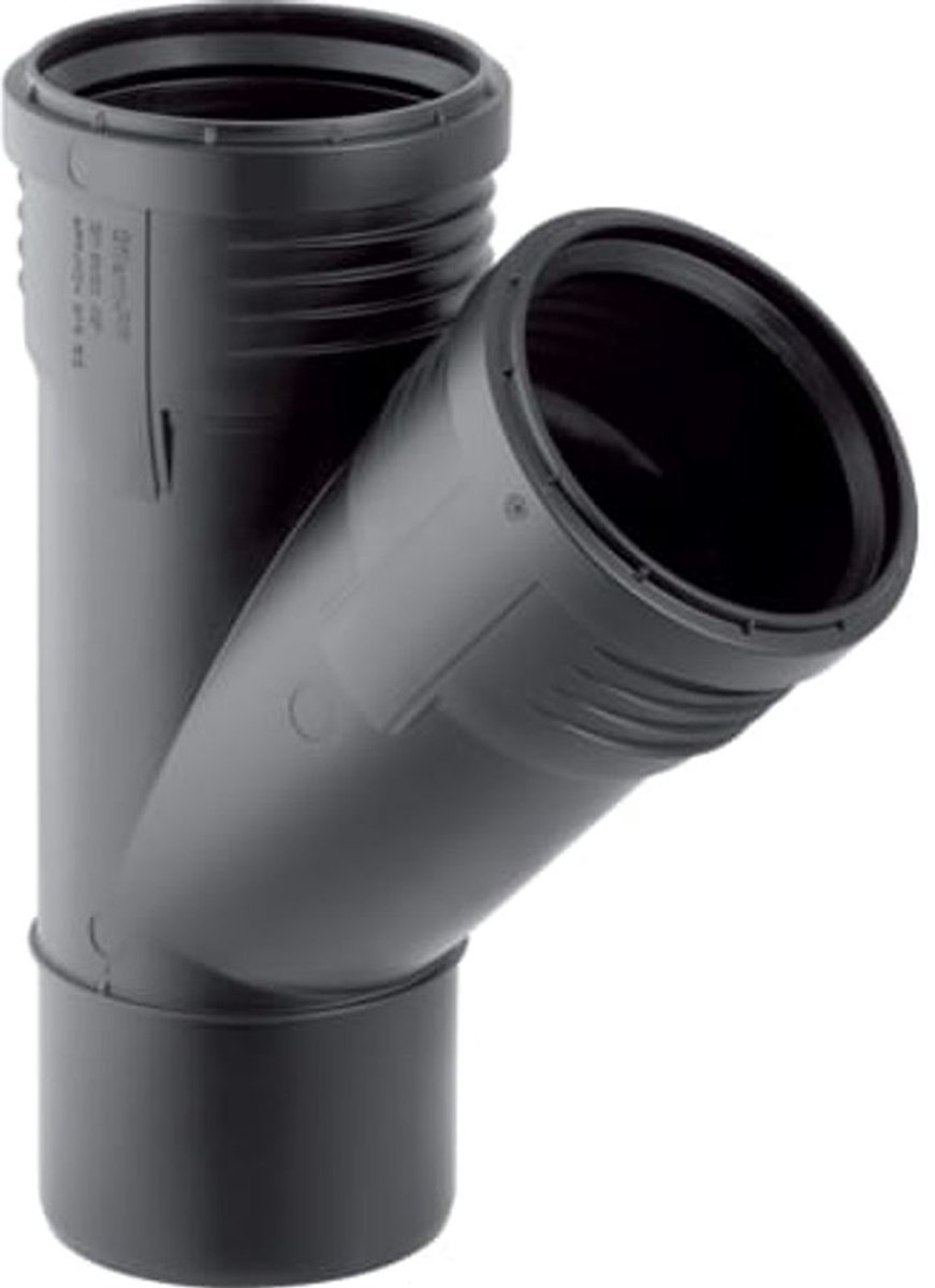 Geberit Silent-PP T-stuk 45°, DN 150 / 125, 390.736.14.1