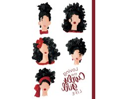 Curaals Haar Notitieboek - Schrijfdagboek Krullen - Ideeën Opslaan - Unieke Illustraties - 6 x 9 Inch - Zwart