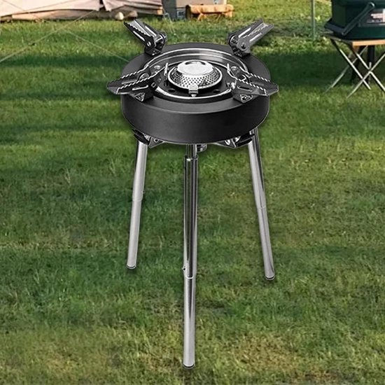 Kampeerbrander - Outdoor Kooktoestel - Buiten Koken - Dubbel Voorverwarmingssysteem - 12 kg Draaglast - Zilver — afbeelding 4