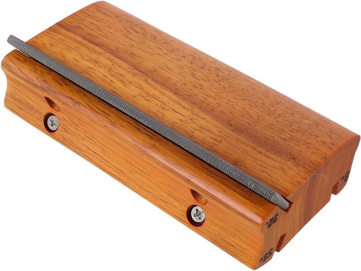 Gitaar Fret Vijl - Rand Smoother - Instrument Onderhoud - Precisie Hoek Afschuining - 15 cm Lengte - Bruin