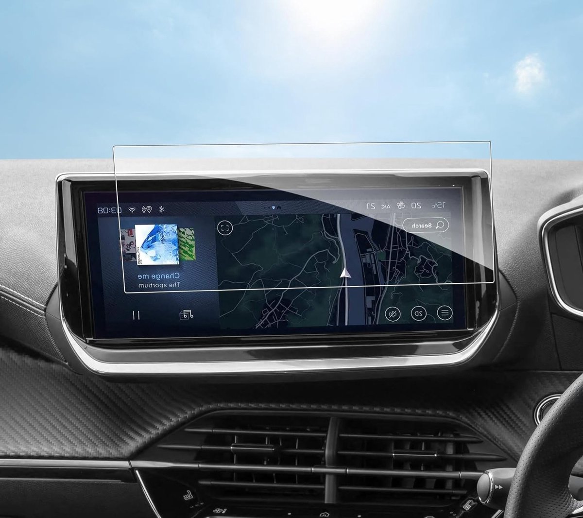 10 Inch Navigatie Beschermfolie voor Peugeot 2008 en 208 - Krasbestendige en Vingerafdrukvrije Tempered Glass Screen Protector Accessoires voor Auto Navigatie