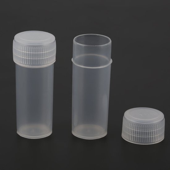 Allecto - Monsterflessen - Lege plastic buizen - Transparante containers - 50 stuks - Cosmetische flessen - 5 ml - Geschikt voor vloeistoffen van Allecto — afbeelding 4