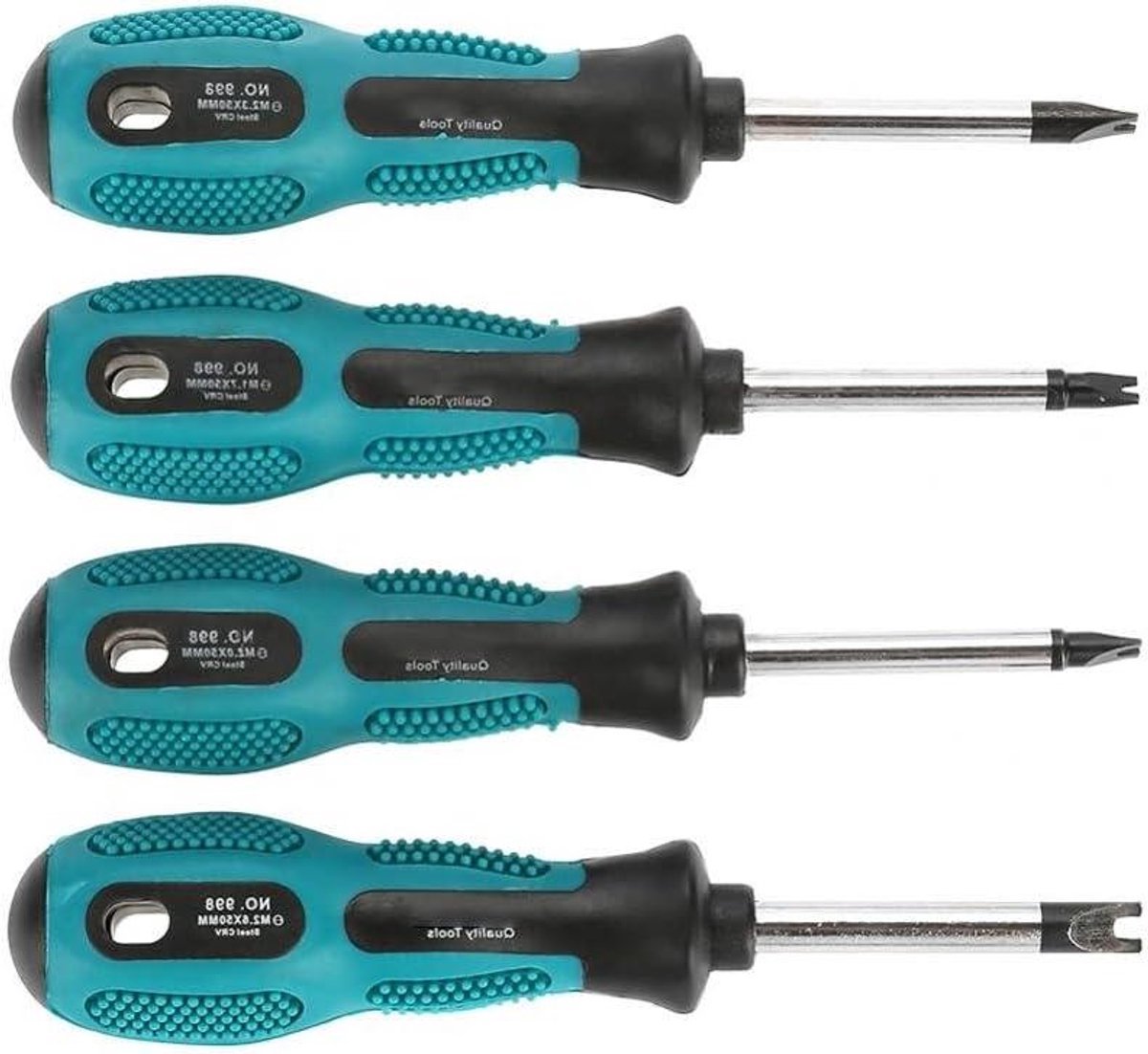 Schroevendraaier set - Chroom-vanadium staal - 4 stuks - Vorktype - Handgereedschap - Magnetisch - Geschikt voor - U vorktype - Rood