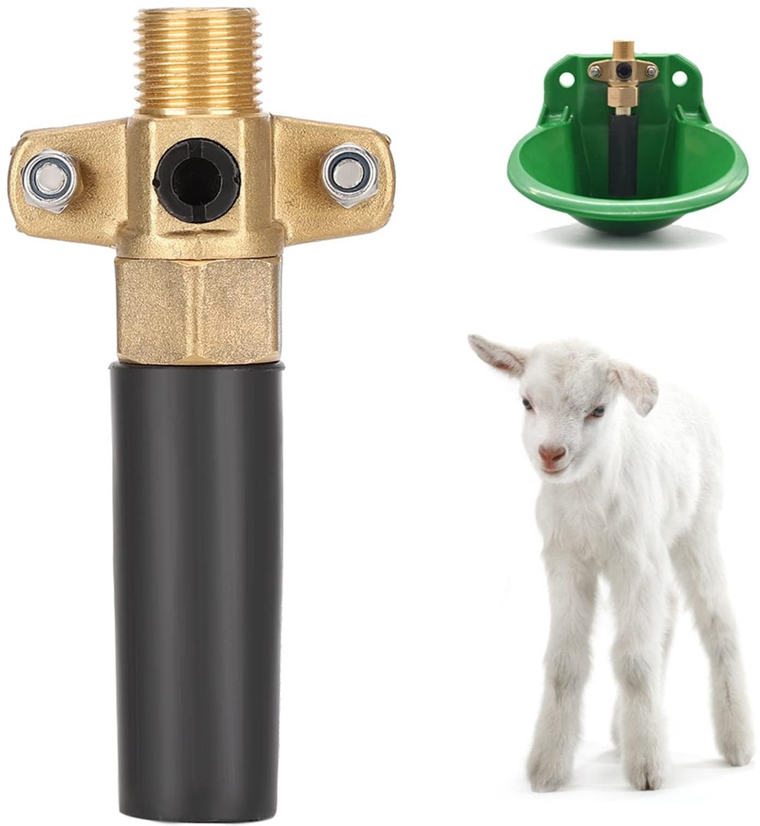 Dailygoods - Schapen Koperen Klep - Automatische Waterer - 13x6,2 cm - Drinkaccessoires - Geschikt voor Vee - Waterbak Klep