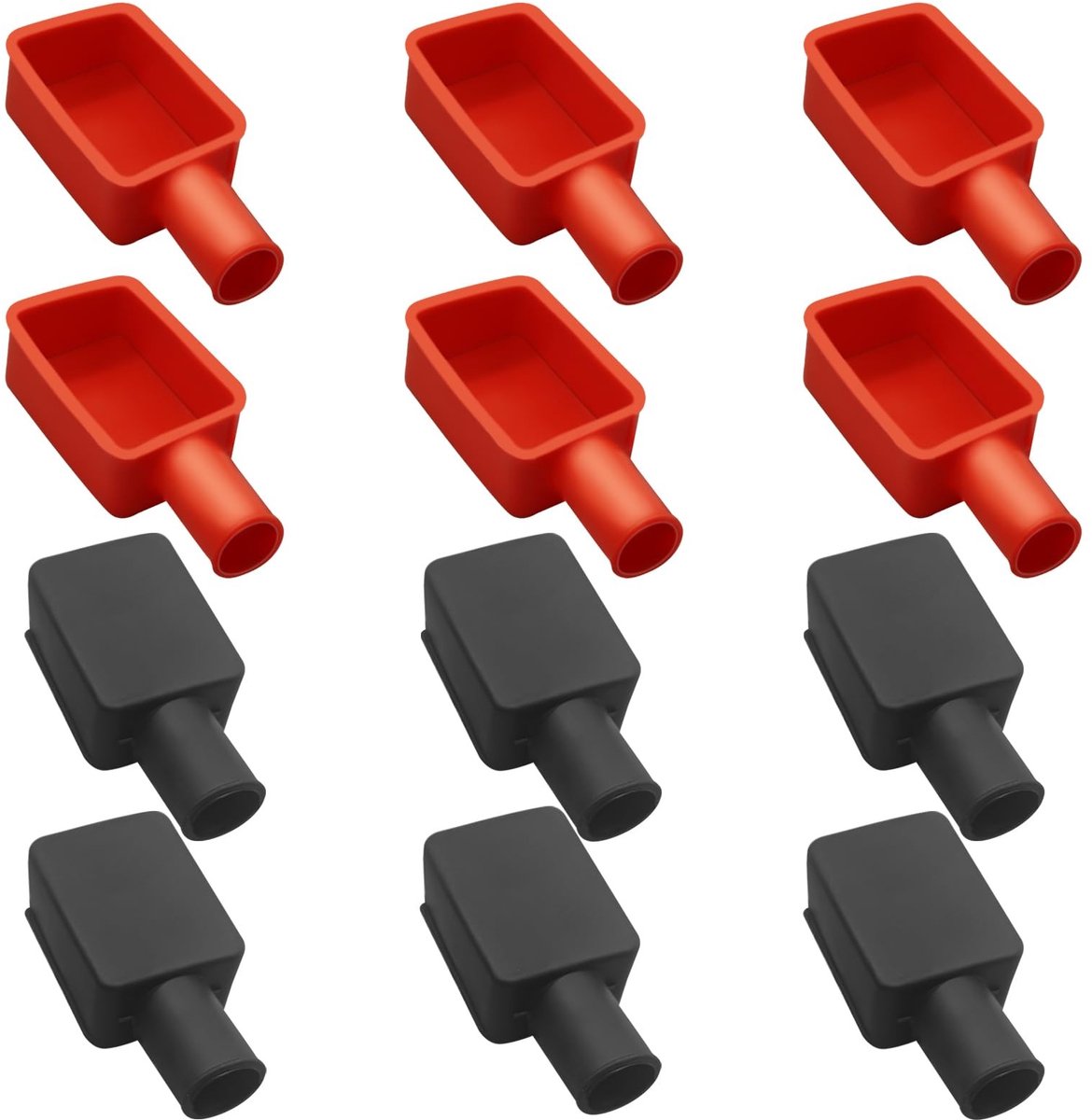 Elzusha - Batterijklemmen - 12 stuks isolerende rubber covers voor auto en motor - bescherming - duurzaam - anti-corrosie - geschikt voor autobatte...