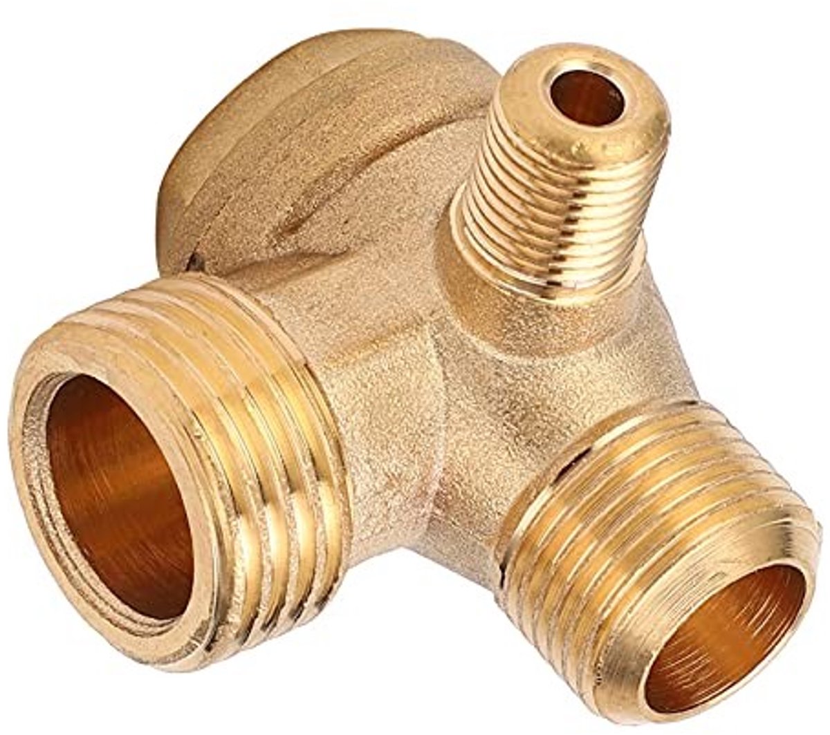 Elzusha - Terugslagklep - Messing 1-Weg - Terugstroming Voorkomen - 1/2x3/8x10 Aansluiting - Luchtcompressor Reserveonderdelen - Geschikt voor Pneu...