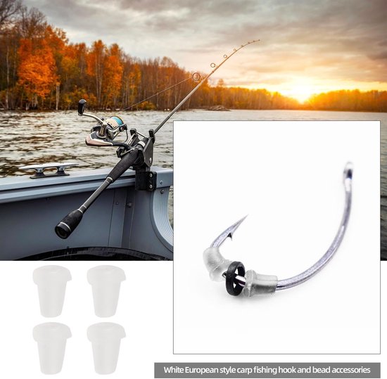 Dailygoods- Vishaak Aasstopper 100 Stuks - Plastic Vishaak Stopper - Aas Kralen - Eenvoudige Installatie - Beveiliging voor Aas - Wit van Dailygoods — afbeelding 5
