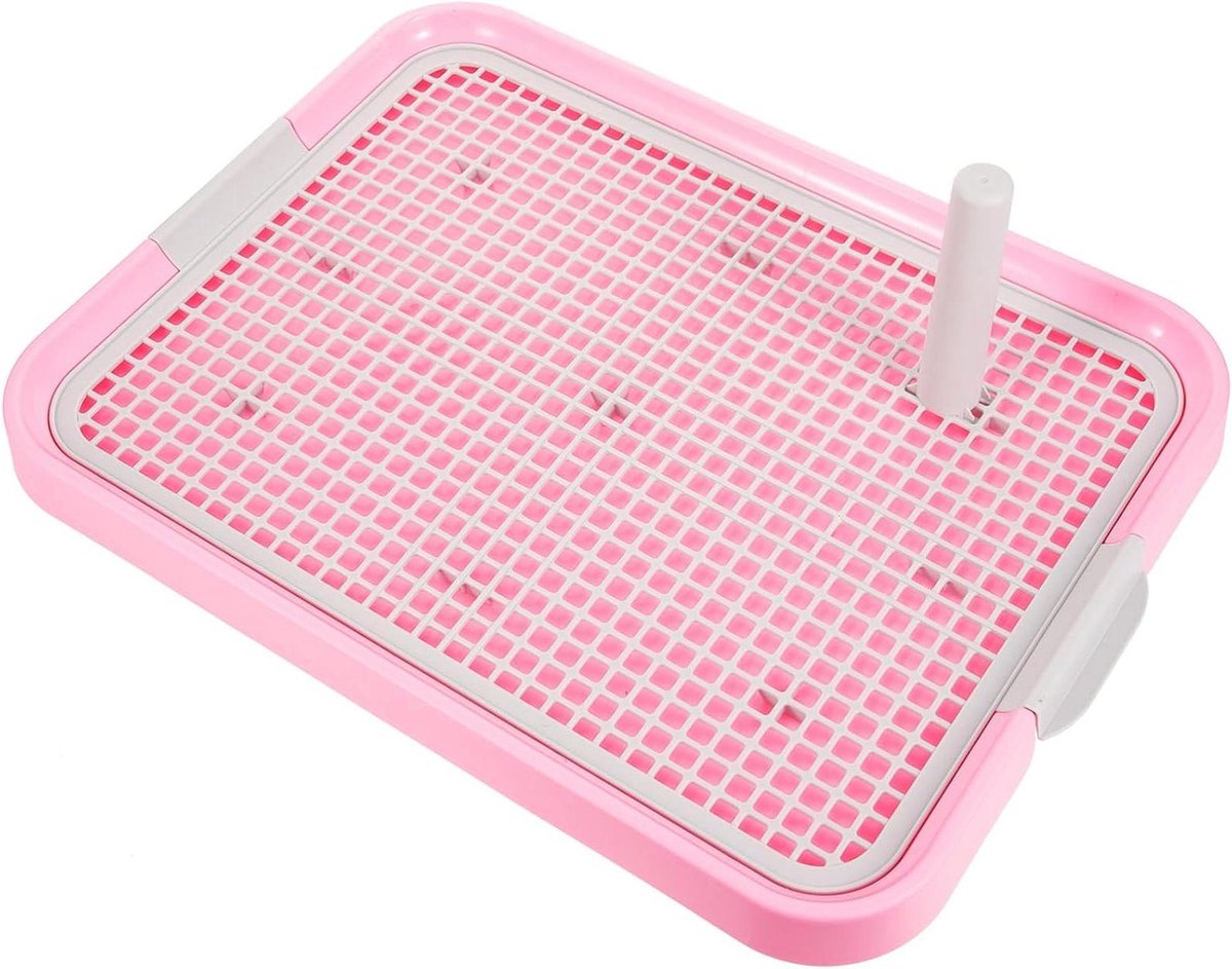 Huisdier Toilet - Plasbak Hond - Zindelijkheidstraining - Met Plaspaal - 49x37cm - Roze