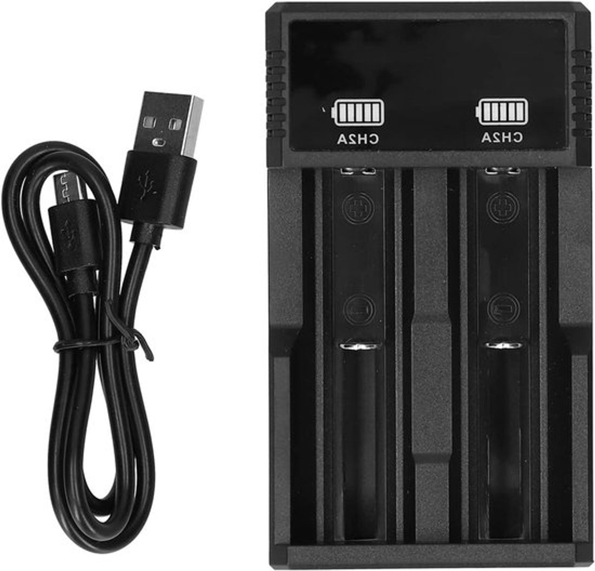 Draagbare USB Batterijlader voor 26650 en 18500 Li-ion Batterijen - Snel Lading - Overbelastingsbeveiliging