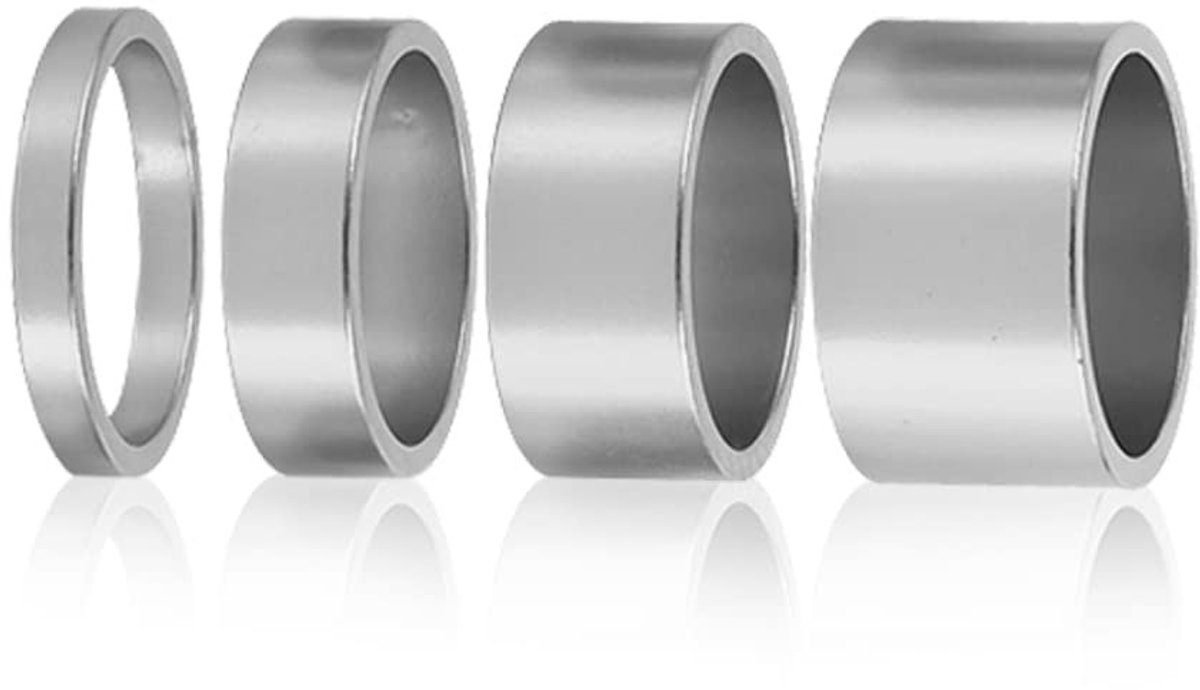 By shayne - Oortelefoon Afstandsstukken - Aluminium Spacer - Duurzaam en Lichtgewicht - Zilverkleurig - Fiets en Wasmachine - 4 Maten voor Diverse To.
