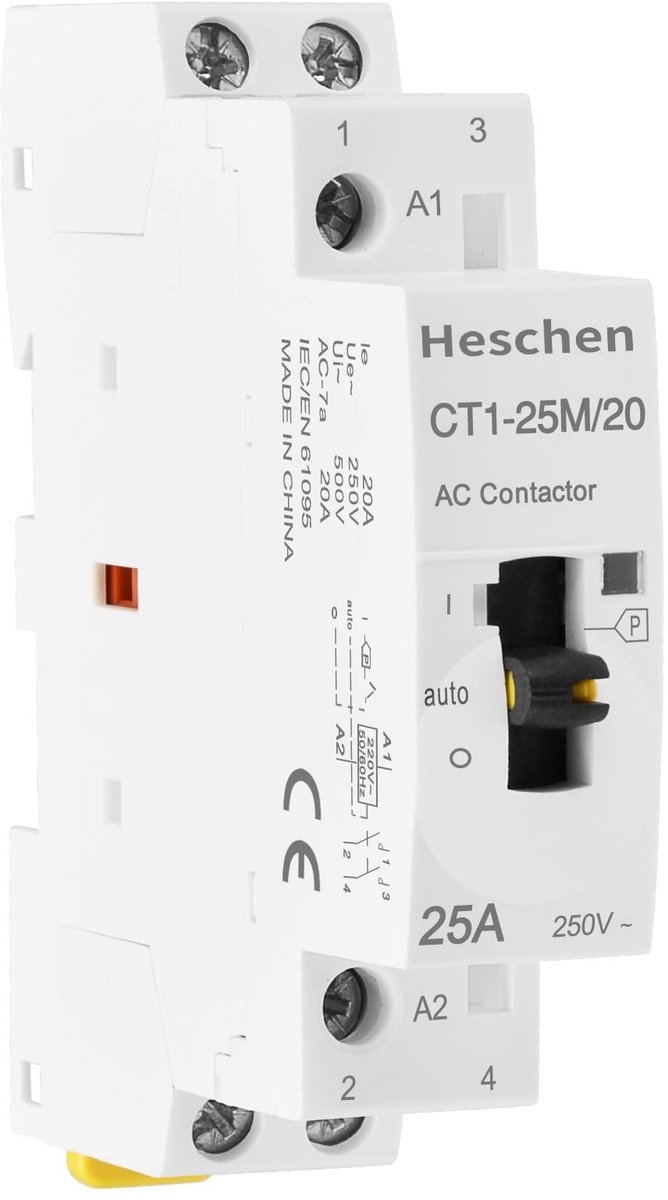 By shayne - Modulaire AC-bescherming - 25A - Handmatige bediening - 2 polen - Geschikt voor huishoudelijk gebruik - CT1-25M/20