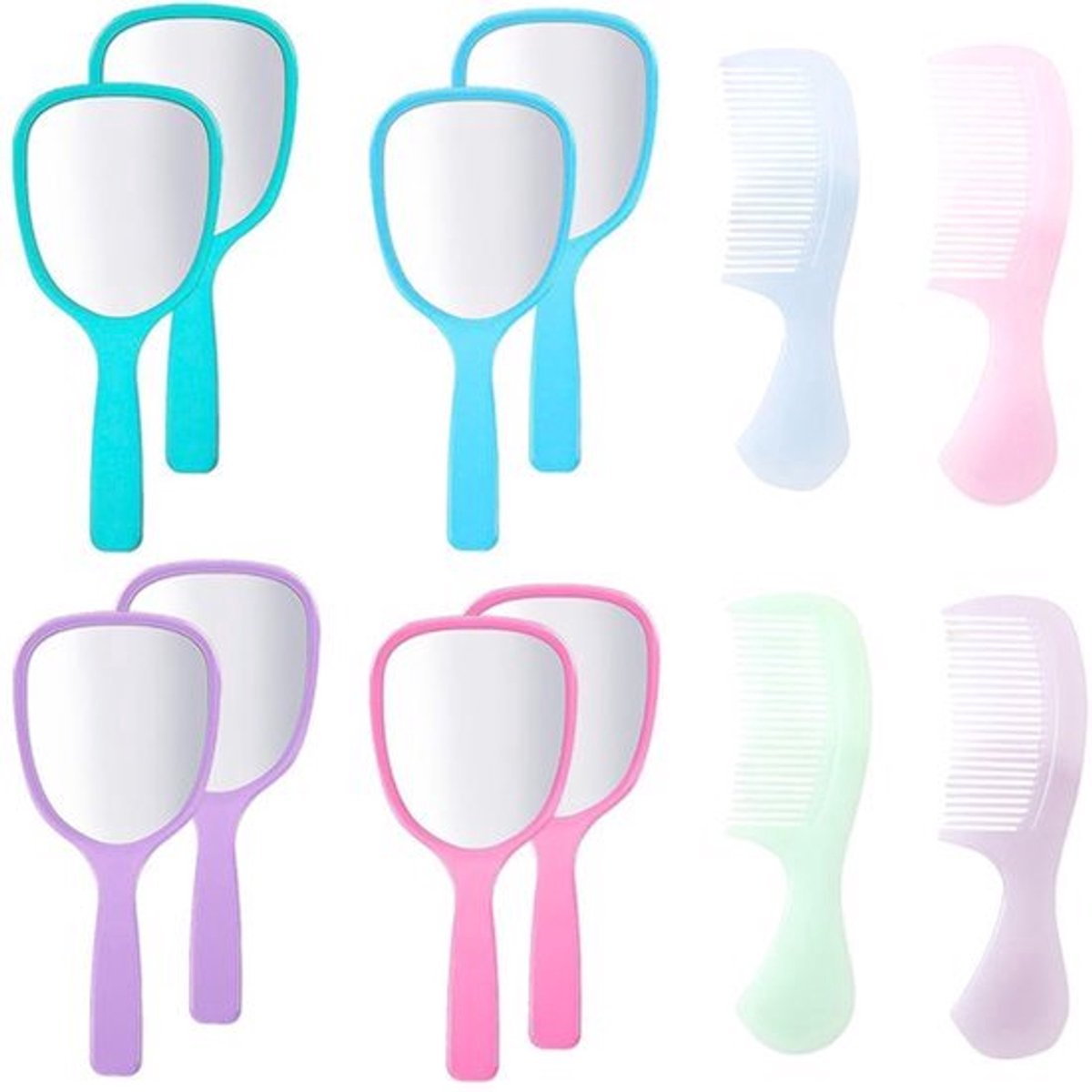 8 Delige Make-up Spiegel - Kleurrijke Handspiegel - Lichtgewicht Reismirror