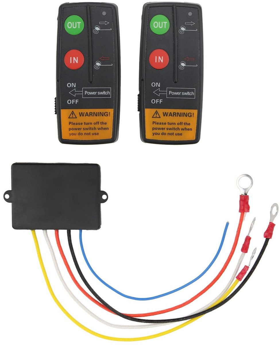 Jhubersproducts - Draadloze Lierafstandsbedieningsset - Universele Liercontroller - 12V 24V - Draagbare Lier - Handlier - Geschikt voor Offroad gebrui