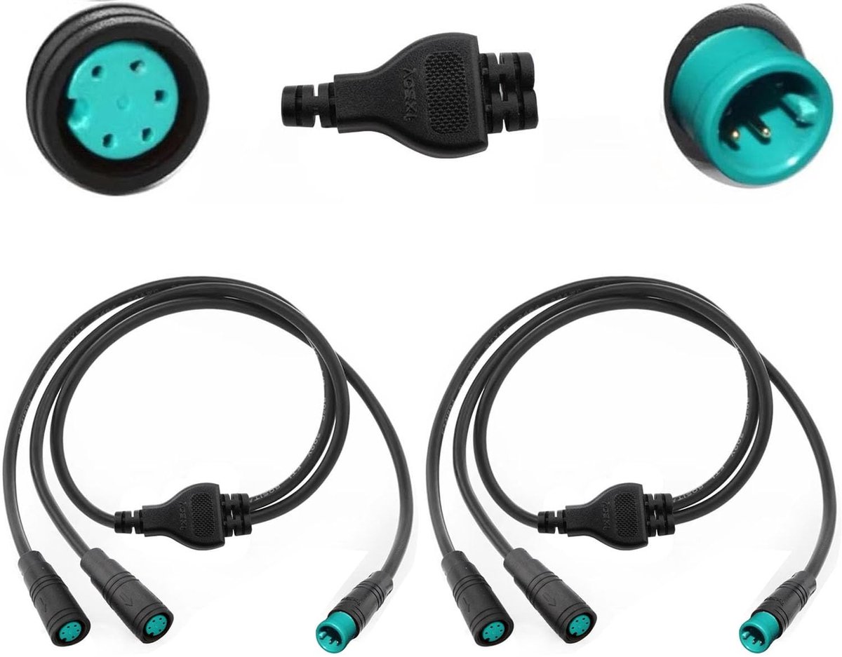 RUNCCI-YUN 5-Pin Waterproof Y-Splitter Kabel voor Elektrische Fietsen - 2 Stuks