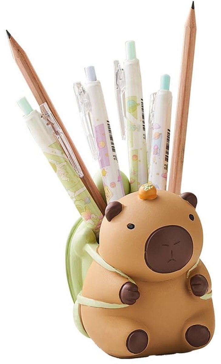 Smoakez - Capybara Penhouder - Desk Organizer - Schattige en Functionele Kantoordecoratie - Bruin - Perfect voor Capybara Liefhebbers - Cre...