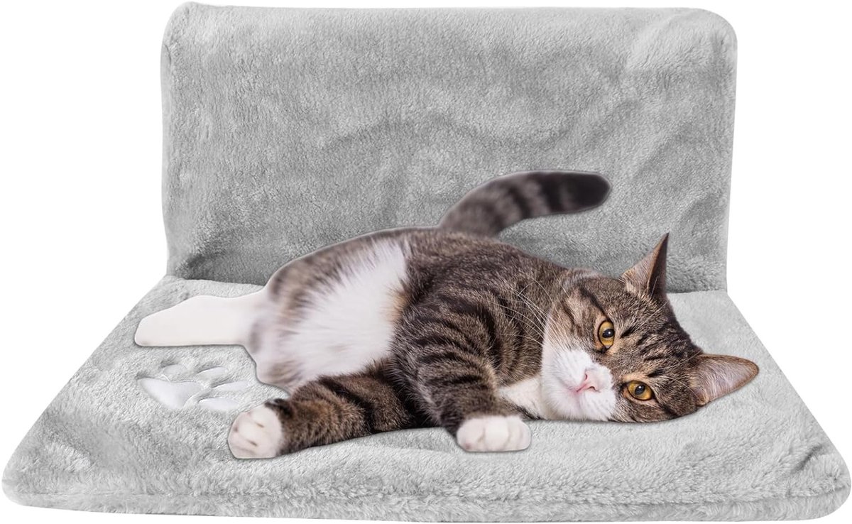 Verwarmde kattenhangmat voor radiator, zachte pluche kattenbed, comfortabele zonneterras v