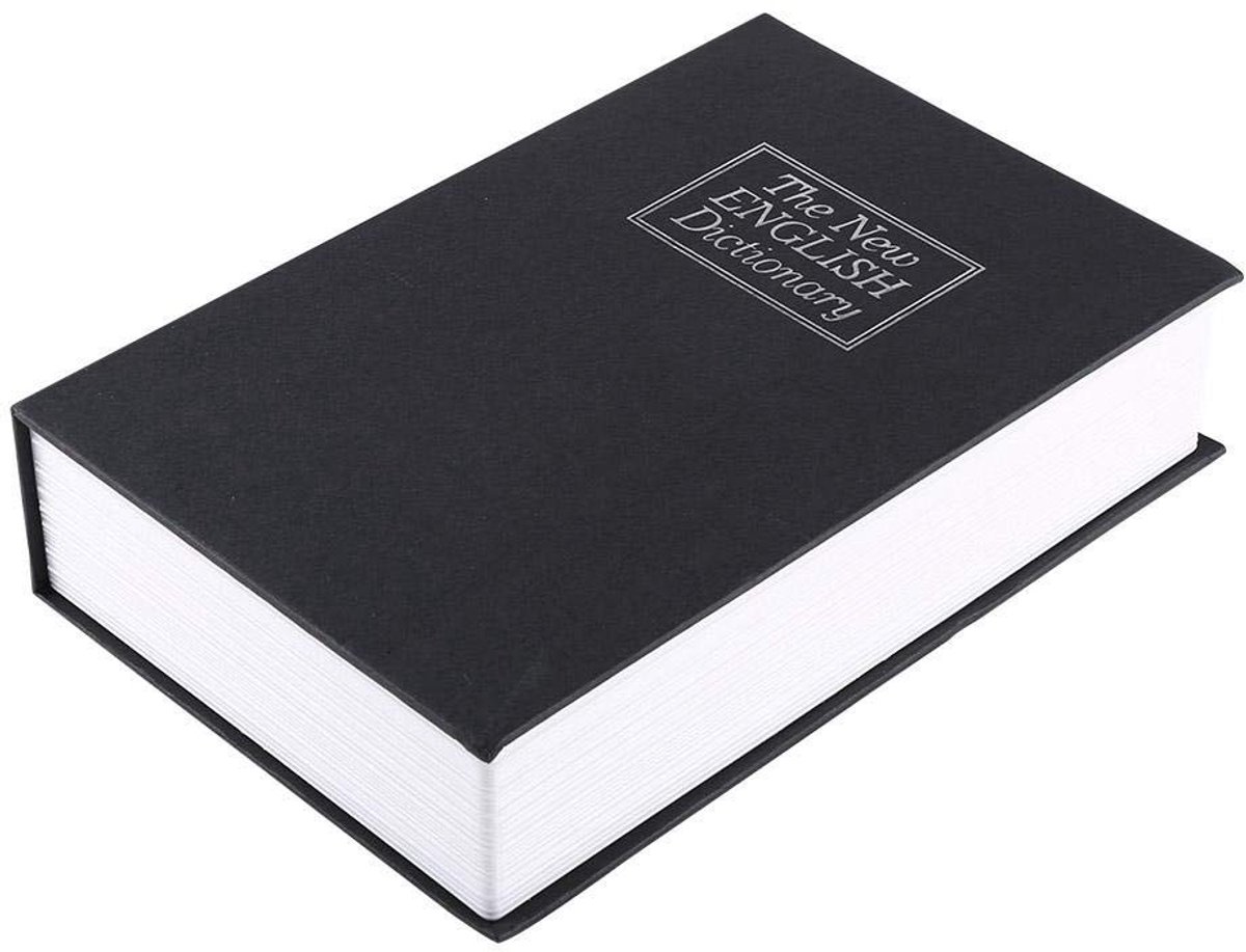 Jhubersproducts - Boek Kluis met Sleutels - Creatieve Engelse Woordenboek Veiligheidsbox voor Geld en Sieraden - Handig voor Opslag - Veiligheidsbox -