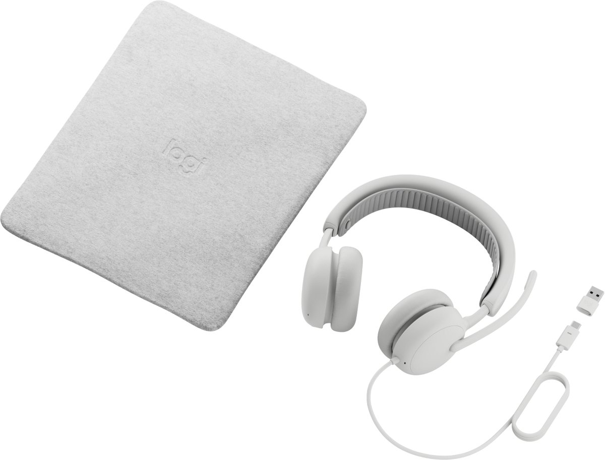 Logitech 981-001617 hoofdtelefoon/headset Bedraad Hoofdband Oproepen/muziek USB Type-C / USB Type-A Wit