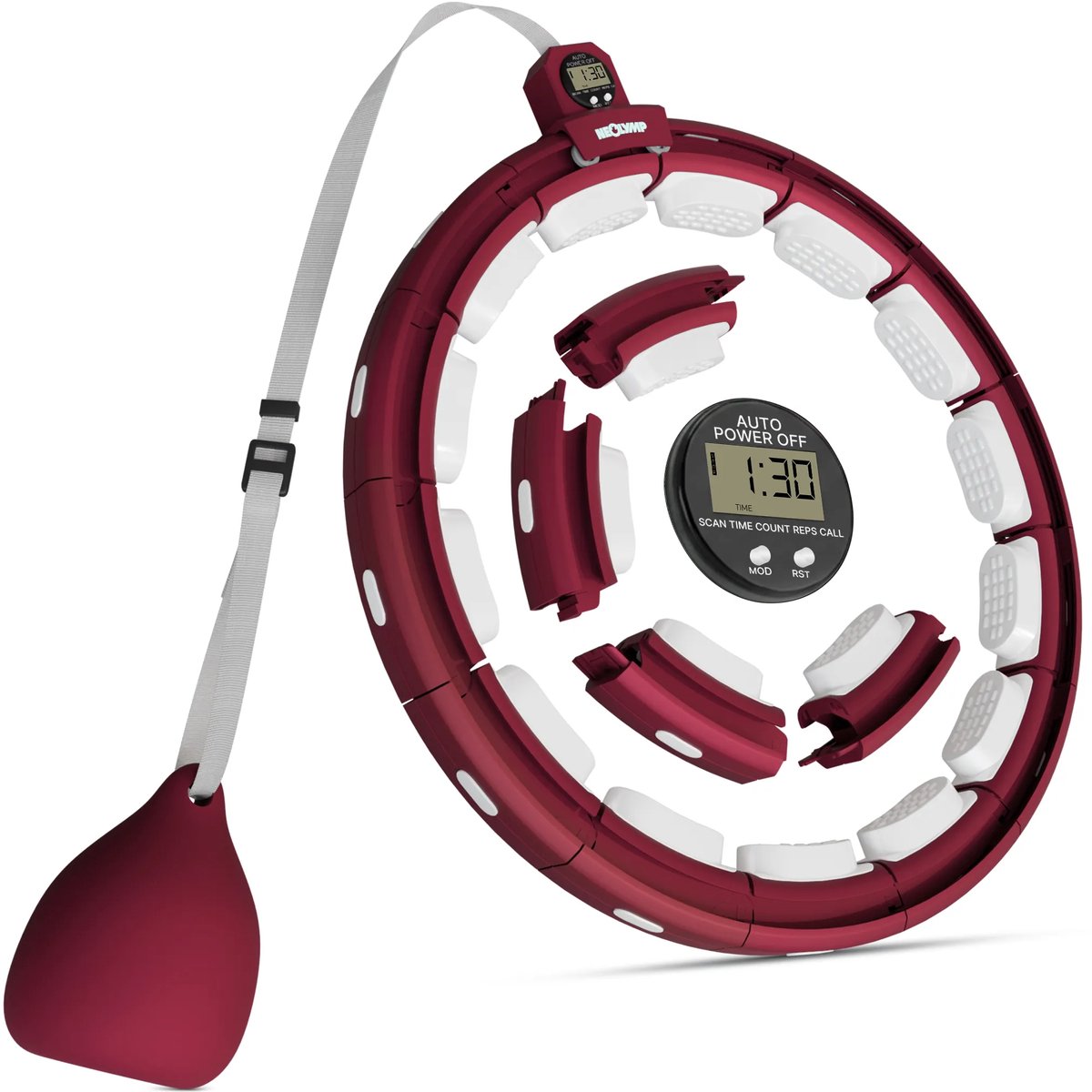 NEOLYMP Slimme hula-ring – timer, teller & calorietracker, verstelbaar 29–40 cm