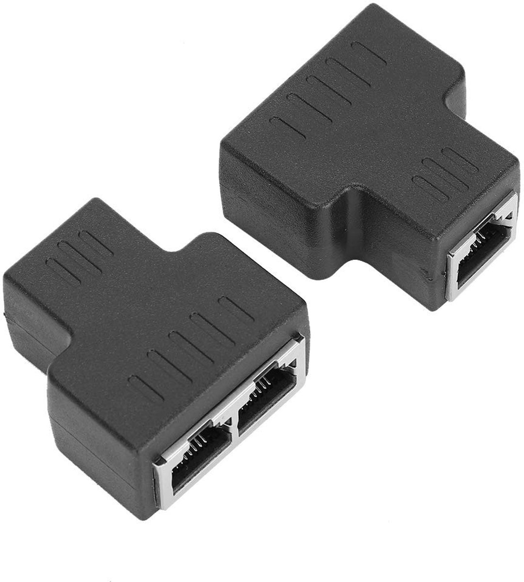 Dailygoods - Ethernet-kabeladapter - Netwerksplitter - Split internetverbinding - Zwart - Kabelverlenger - Voor draadloze apparatuur - Ideaal ...