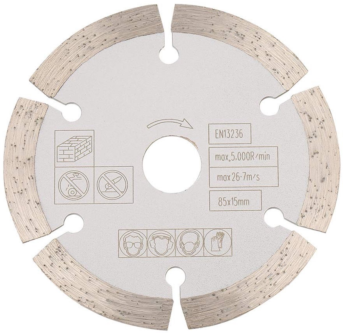 Dailygoods - Diamantzaagblad - Cirkelzaagblad - 85 mm x 15 mm - Houtbewerking - Roterend gereedschap - Doorslijpschijf - Geschikt voor precisie sneden