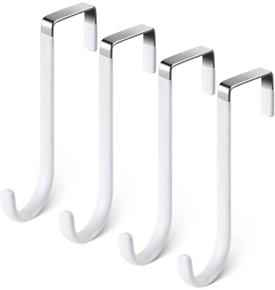 Dailygoods - Overdeurhaken - Zware jashaken - Ruimtebesparend - Organizer rek - Geschikt voor deur en badkamer - Kleur zilver