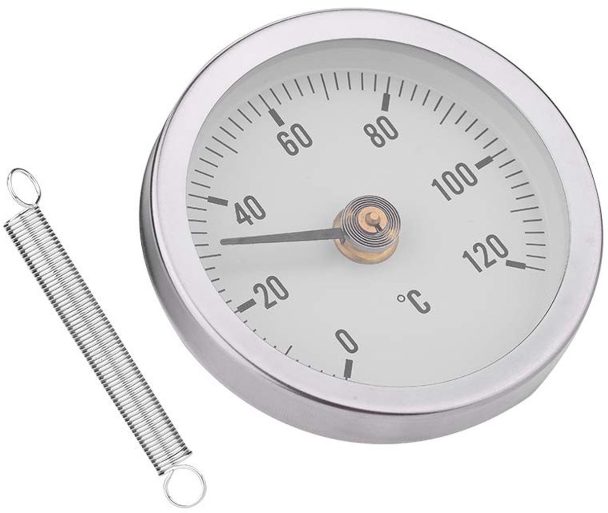 Dailygoods - Bimetaal Thermometer - Waterdicht - 63mm - IP55 - Temperatuurmeting - Geschikt voor Pijpen - Thermometer voor Diverse Toepassingen