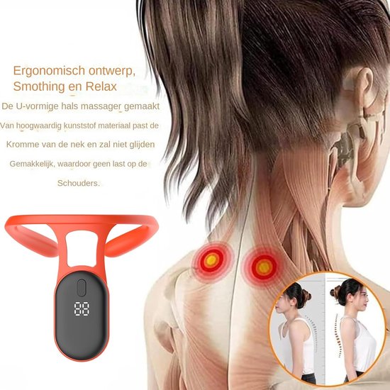 Houding Corrector - Rug Monitor - Zittend Werk - Ingebouwde Sensor - Verstelbaar - Oranje van Merkloos — afbeelding 3